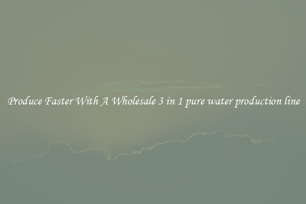 Produce Faster With A Wholesale 3 in 1 pure water production line