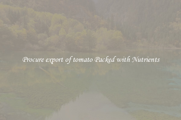 Procure export of tomato Packed with Nutrients