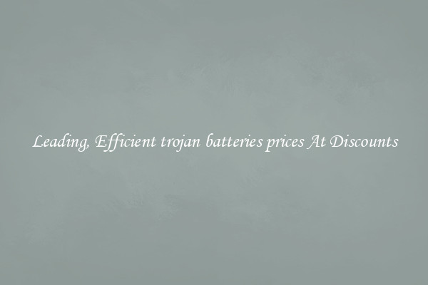 Leading, Efficient trojan batteries prices At Discounts