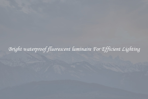 Bright waterproof fluorescent luminaire For Efficient Lighting