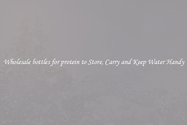 Wholesale bottles for protein to Store, Carry and Keep Water Handy