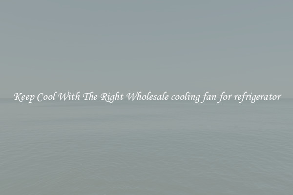 Keep Cool With The Right Wholesale cooling fan for refrigerator