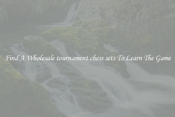 Find A Wholesale tournament chess sets To Learn The Game