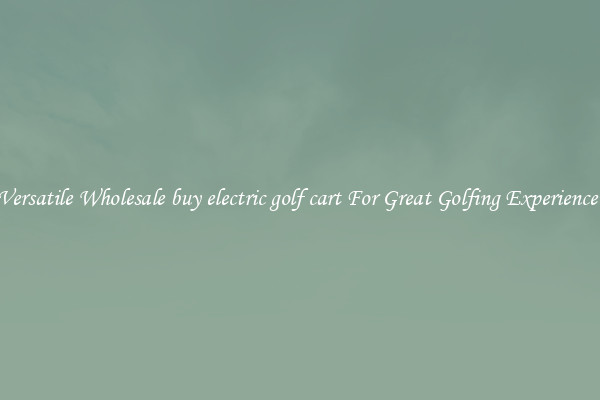 Versatile Wholesale buy electric golf cart For Great Golfing Experience 