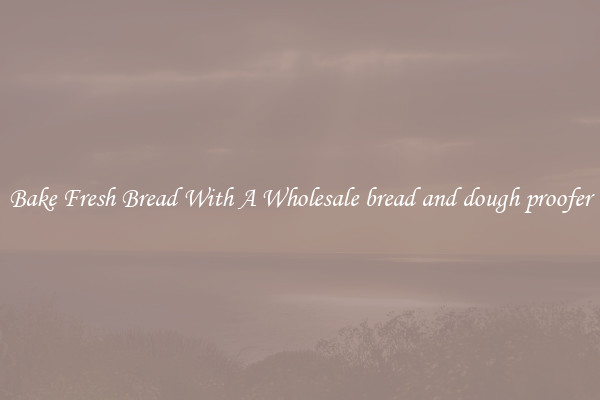 Bake Fresh Bread With A Wholesale bread and dough proofer